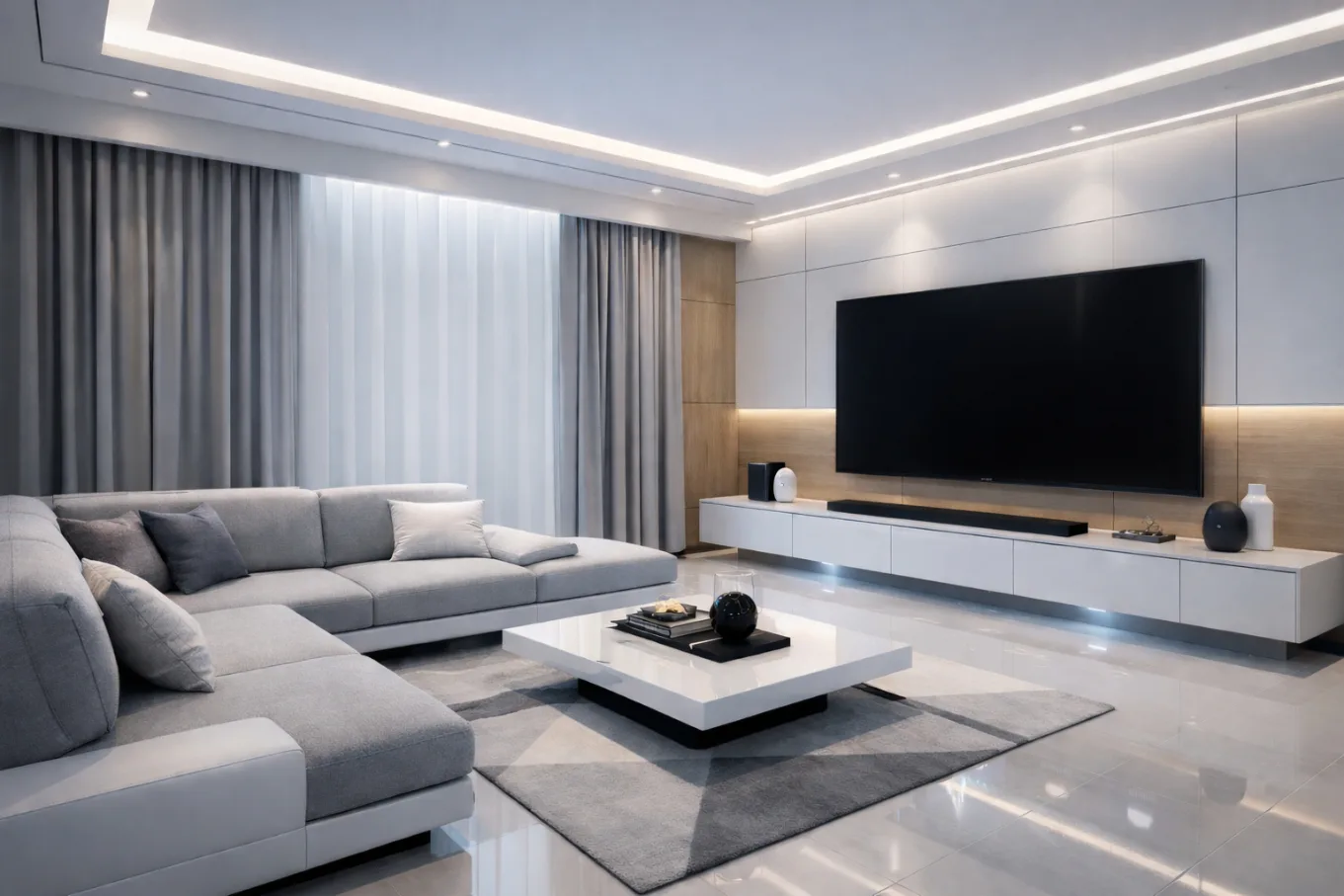 Futuristic Smart Living Room Design