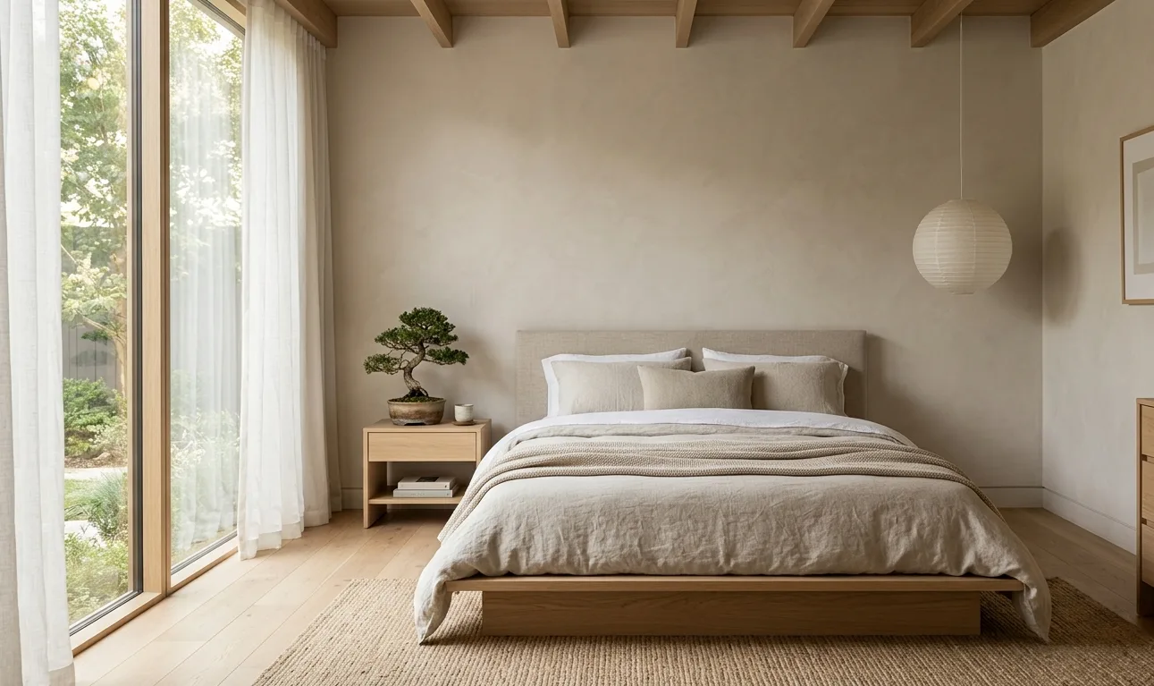 Japandi Minimalist Bedroom Design