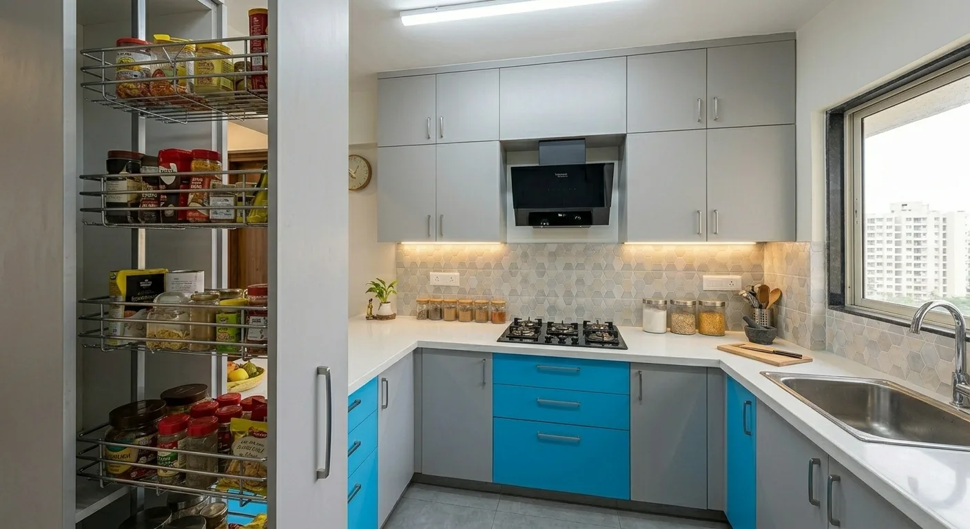 Modern U-Shaped Modular Kitchen