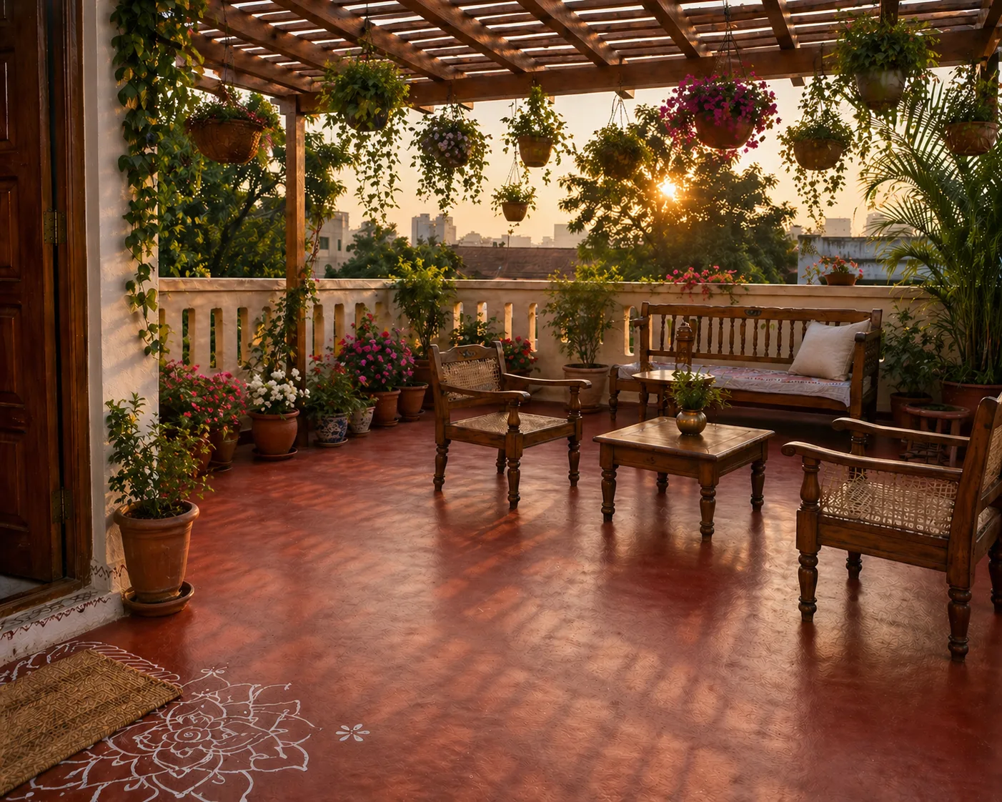 Open Terrace Wooden Shade Garden