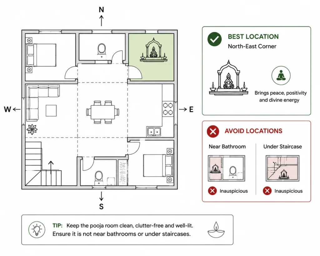 Best Direction for the Pooja Room as per Vastu Shastra