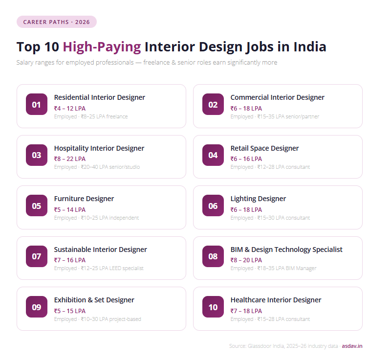 Top 10 High-Paying Interior Design Jobs in India