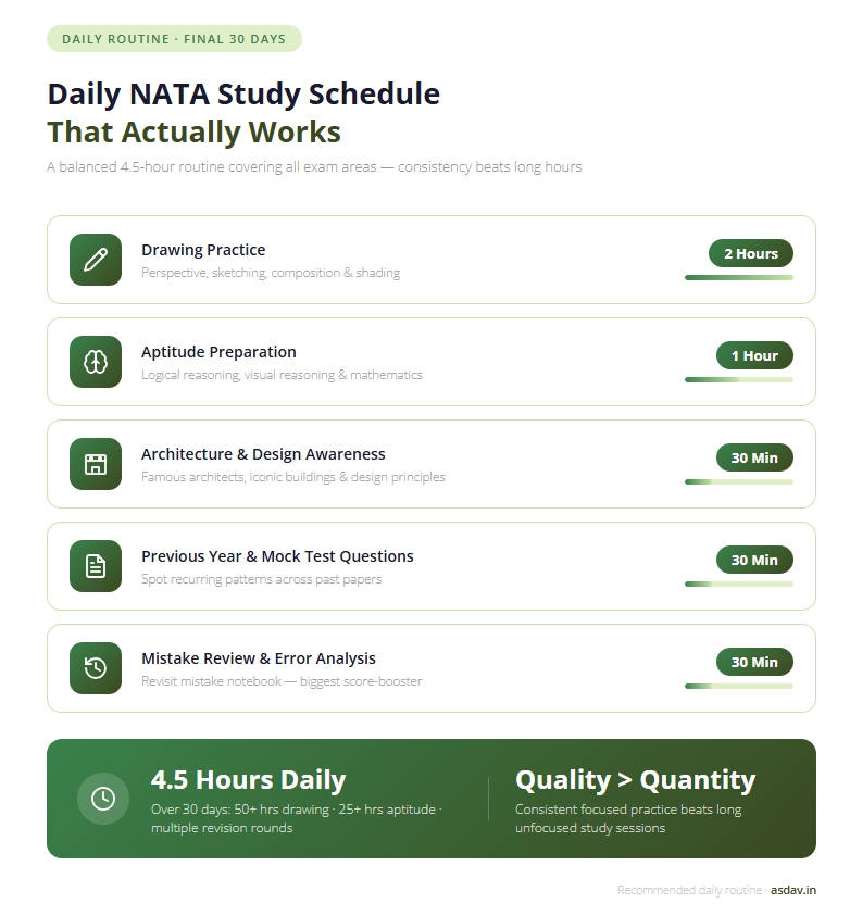 Daily NATA Study Schedule for the Final Month