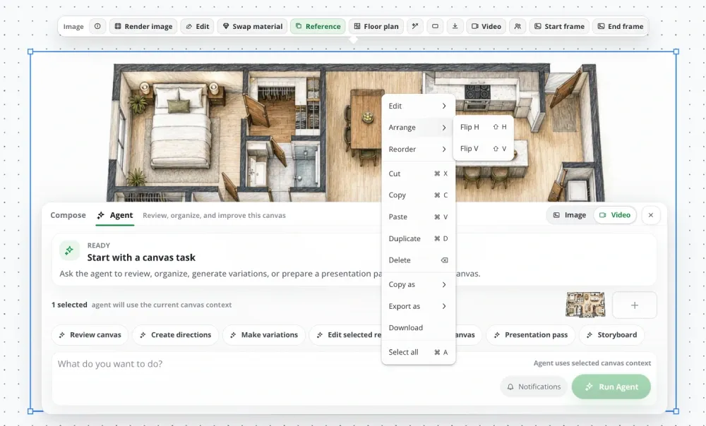 Planner 5D feature – Manage AI image editing inside AI Studio