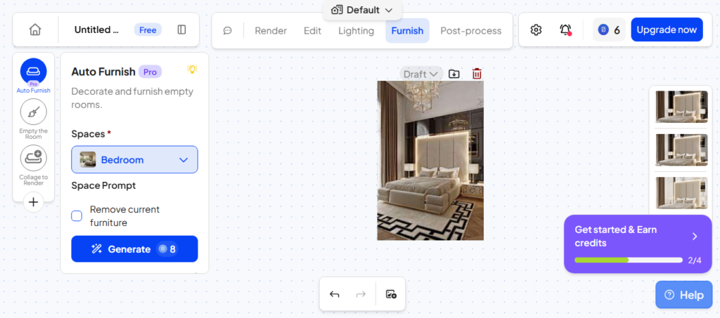 Spacely AI feature: Automatically furnish empty rooms