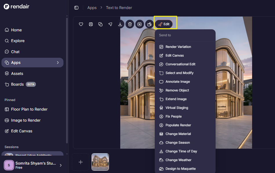 Rendair AI Feature: Adjust lighting, weather, and atmosphere instantly