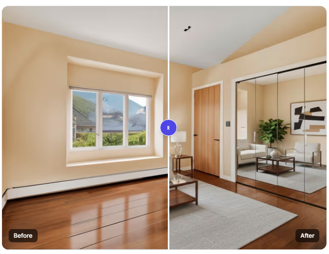 Decor8 AI Interface: Virtual staging for empty properties