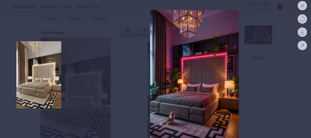 Feature of ArchiVinci: Generate accurate renders from multiple design inputs