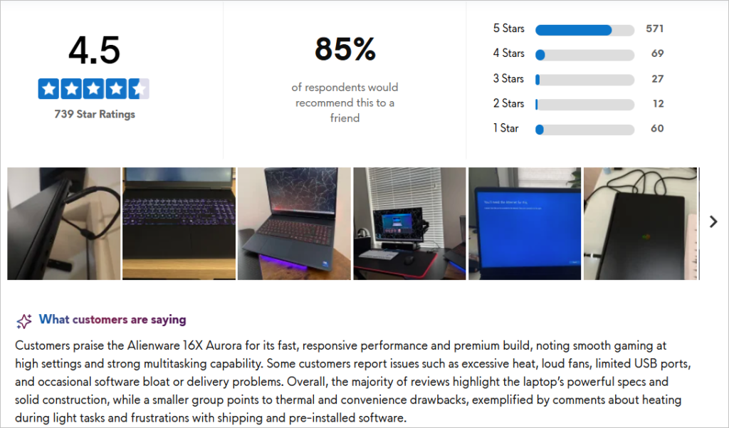 Review for Alienware 16X Aurora