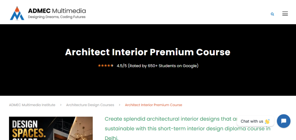 Architect Interior Premium Course by ADMEC Multimedia Institute